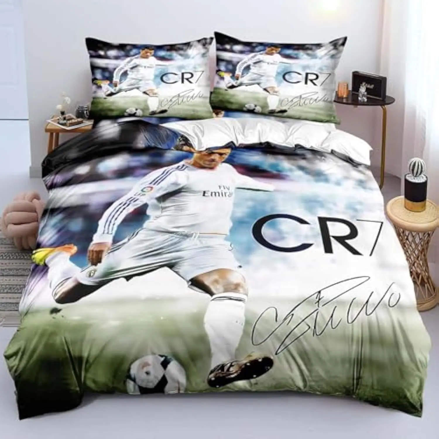 CR7 Kids Soccer Duvet Cover Set Football Stars 3pcs Bedding Set for Bedroom Decor Queen King Best Gifts
CR7 Kids Soccer Duvet Cover Set Football Stars 3pcs Bedding Set for Bedroom Decor Queen King Best Gifts