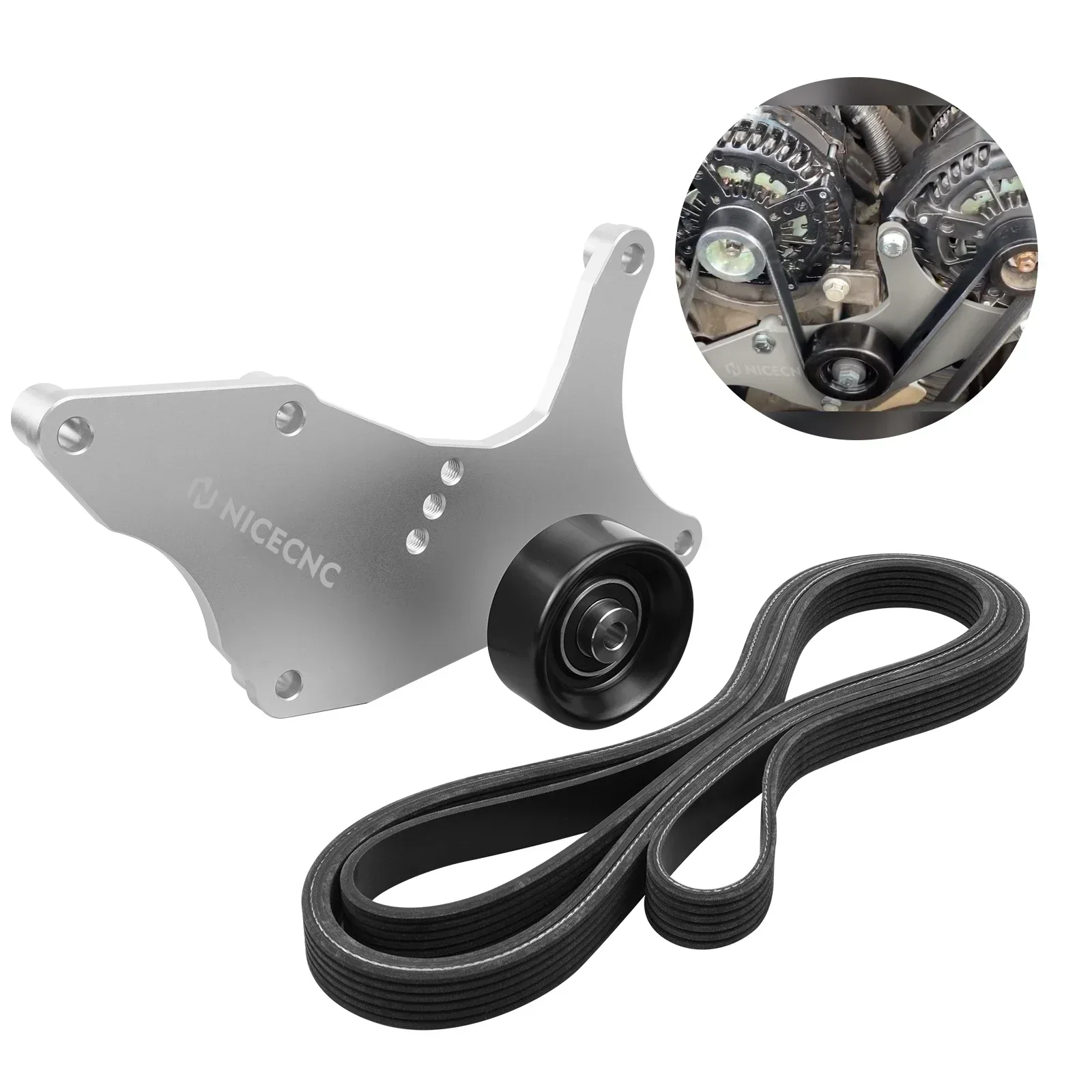 NICECNC Dual Alternator Bracket Kit for GM Trucks and SUV's w/ 4.8L 5.3L 6.0L 6.2L Vortec V8 Gas Engine
NICECNC Dual Alternator Bracket Kit for GM Trucks and SUV's w/ 4.8L 5.3L 6.0L 6.2L Vortec V8 Gas Engine