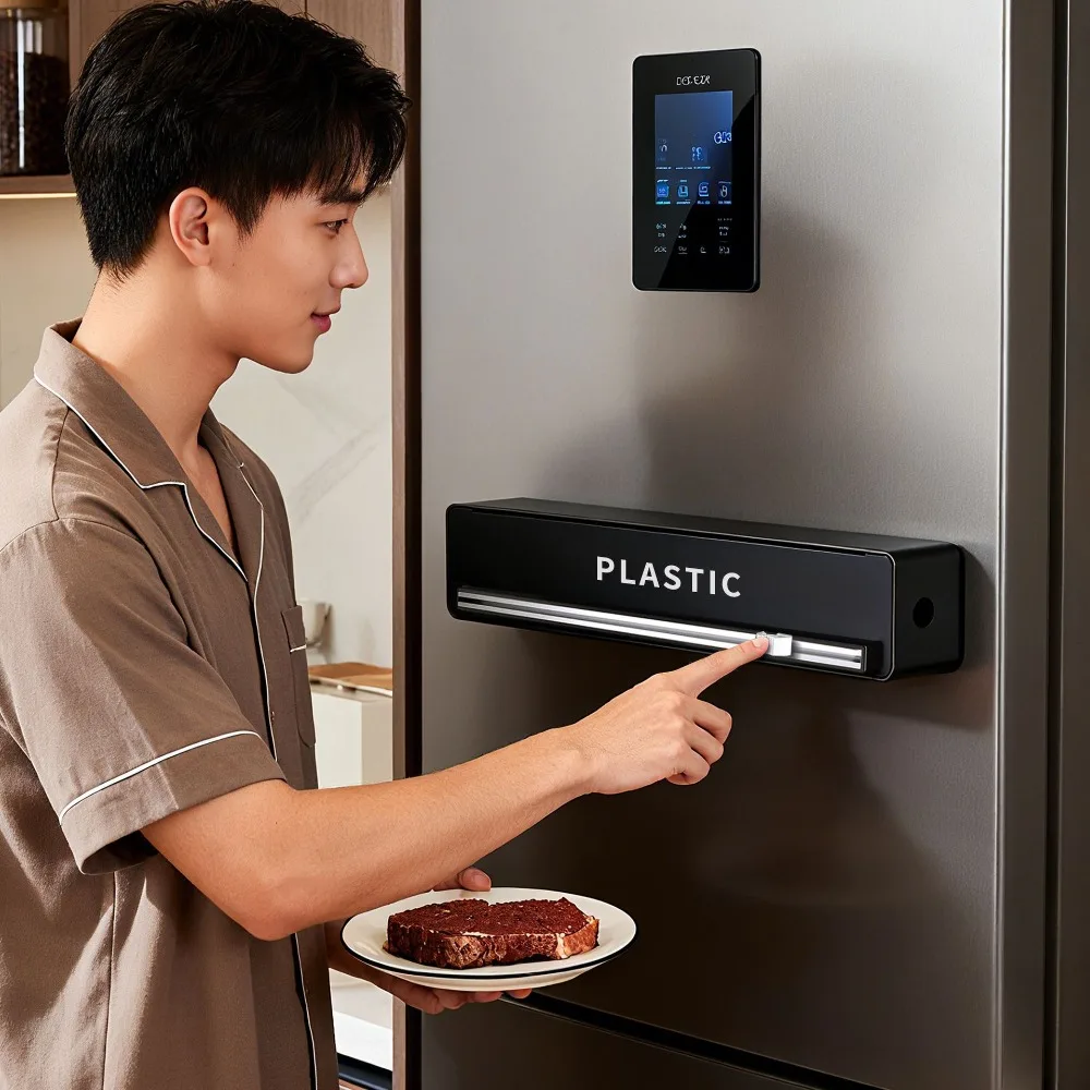 Magnetic/Suction Cup Food Cling Film Dispenser Plastic Household Cling Film Cutting Box Universal Wall Mounted
Magnetic/Suction Cup Food Cling Film Dispenser Plastic Household Cling Film Cutting Box Universal Wall Mounted