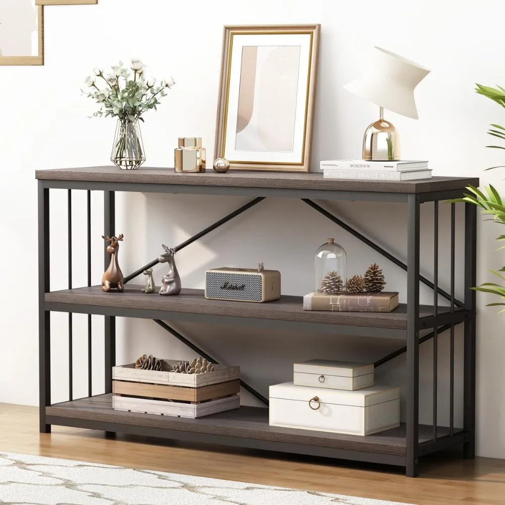 47 Inch Industrial Console Entryway Table, Modern Metal Sofa Table Behind Couch Wood Foyer Tables 3 Tier TV Stand Accent Table
47 Inch Industrial Console Entryway Table, Modern Metal Sofa Table Behind Couch Wood Foyer Tables 3 Tier TV Stand Accent Table