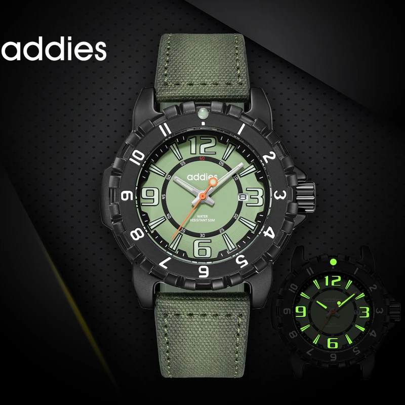 ADDIES Men's Sports Watch 43.5mm Large Dial Canvas Strap 50m Water Resistance Stylish Design Super-Luminous Quartz Wristwatch
ADDIES Men's Sports Watch 43.5mm Large Dial Canvas Strap 50m Water Resistance Stylish Design Super-Luminous Quartz Wristwatch