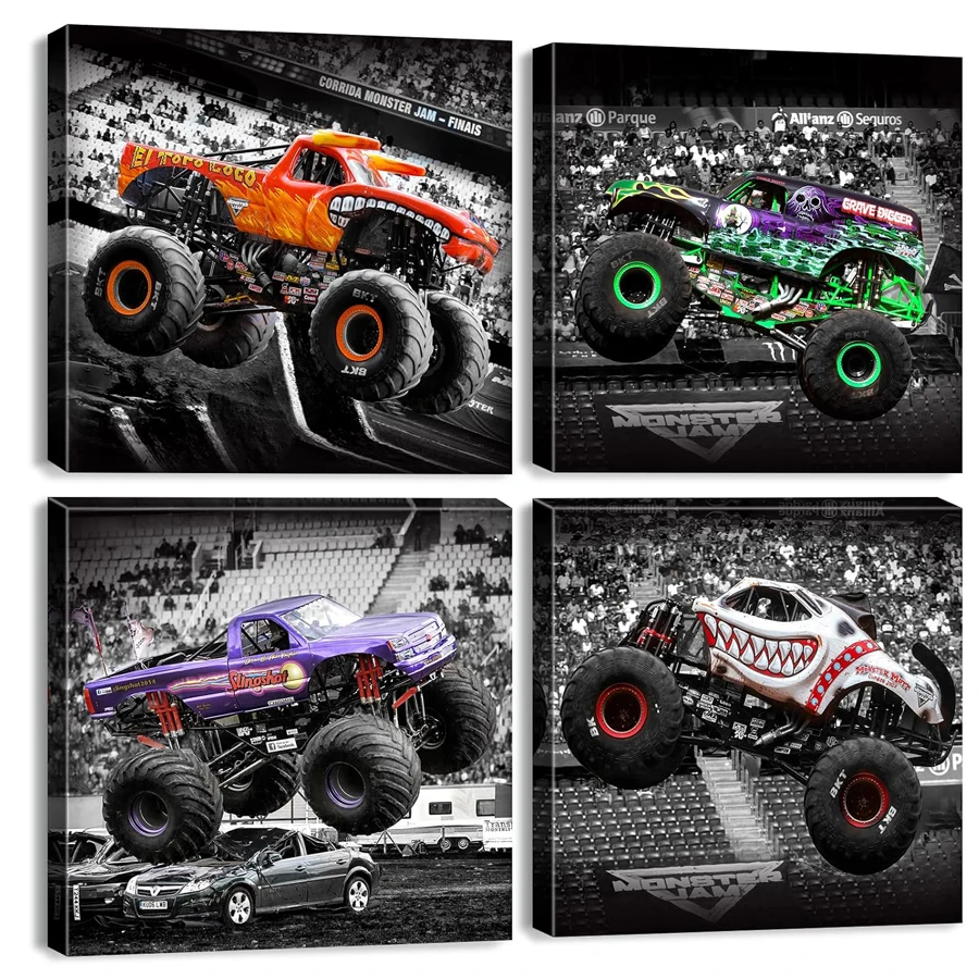 Полная алмазная живопись Monster Truck, украшение для комнаты мальчика, мультяшный автомобиль, детская спальня, цветная гоночная картина, день рождения, набор из 4 предметов
Полная алмазная живопись Monster Truck, украшение для комнаты мальчика, мультяшный автомобиль, детская спальня, цветная гоночная картина, день рождения, набор из 4 предметов