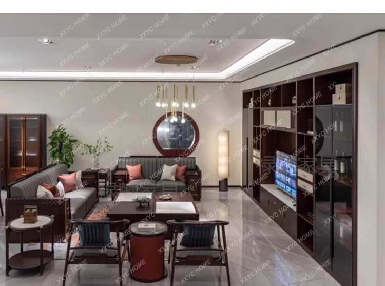 DDNew Chinese sofa light luxury modern, leather large apartment villa hotel living room high-end solid wood furniture
DDNew Chinese sofa light luxury modern, leather large apartment villa hotel living room high-end solid wood furniture