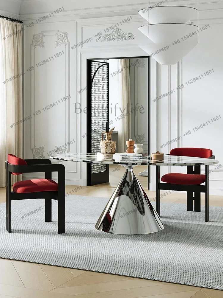 Italian light luxury marble dining table villa home oval dining table designer simple and advanced
Italian light luxury marble dining table villa home oval dining table designer simple and advanced