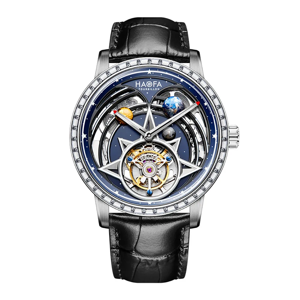 Haofa Flying Tourbillon Automatic Movement Mechanical watch Man Solar System Zircon Luminous 316 Stainless Steel Wristwatch 2269
Haofa Flying Tourbillon Automatic Movement Mechanical watch Man Solar System Zircon Luminous 316 Stainless Steel Wristwatch 2269