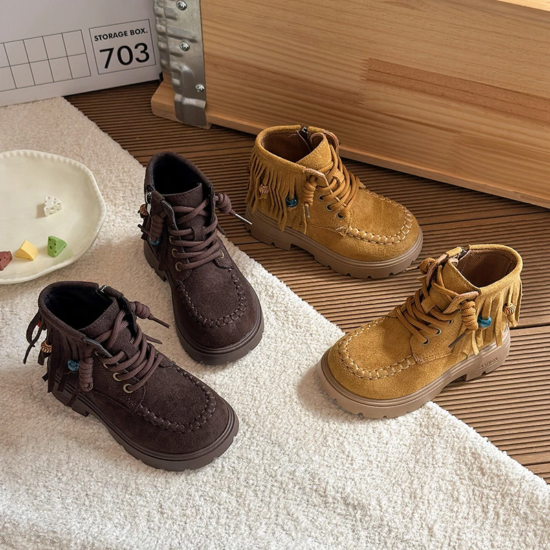 Spring Autumn Children's Platform Ankle Boots Retro Tassel Girls Fashion Boots School Outdoor Kids Causal Short Leather Boots
Spring Autumn Children's Platform Ankle Boots Retro Tassel Girls Fashion Boots School Outdoor Kids Causal Short Leather Boots