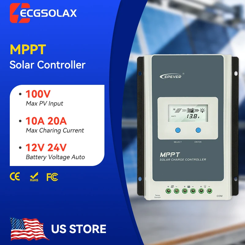 EPEVER 10A 20A MPPT Solar Charge Controller 12V 24V 3-stage Charging Mode Solar Charging Controller Tracer 2210AN-G3 1210AN-G3
EPEVER 10A 20A MPPT Solar Charge Controller 12V 24V 3-stage Charging Mode Solar Charging Controller Tracer 2210AN-G3 1210AN-G3