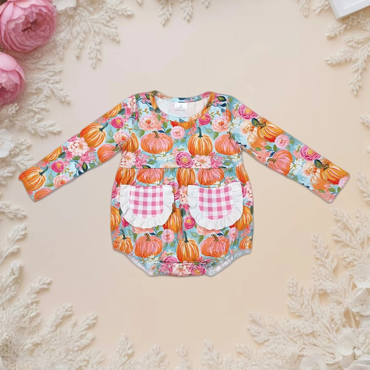 Newborn Baby Clothing Toddler Girls Pumpkin Flowers One Piece Bubble Romper Pocket Long Sleeve Thanksgiving Jumpsuit Wholesale
Newborn Baby Clothing Toddler Girls Pumpkin Flowers One Piece Bubble Romper Pocket Long Sleeve Thanksgiving Jumpsuit Wholesale