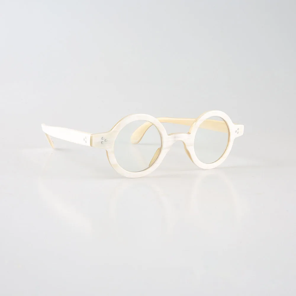 Man's Glasses Frames Round Vintage Unique Rivets Handmade White Horn Prescription Eyeglass Frames Optical Lenses Eyeglasses
Man's Glasses Frames Round Vintage Unique Rivets Handmade White Horn Prescription Eyeglass Frames Optical Lenses Eyeglasses