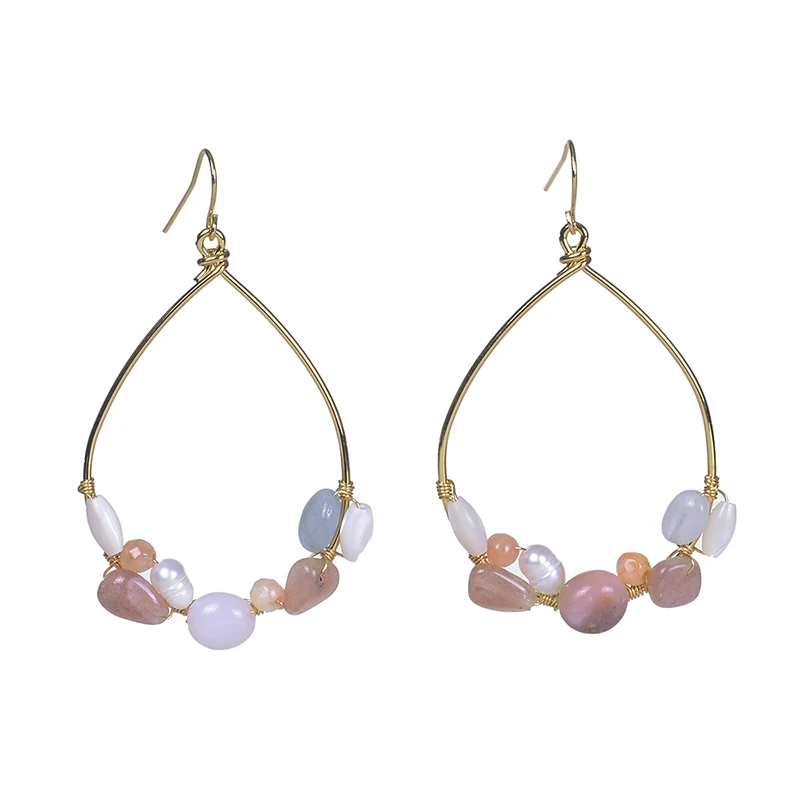 Fashion Jewelry Women's Gift High Quality 18k Gold Plated C-shaped Buckle Hand Woven Pink Stone Freshwater Pearl Charm Earrings
Fashion Jewelry Women's Gift High Quality 18k Gold Plated C-shaped Buckle Hand Woven Pink Stone Freshwater Pearl Charm Earrings