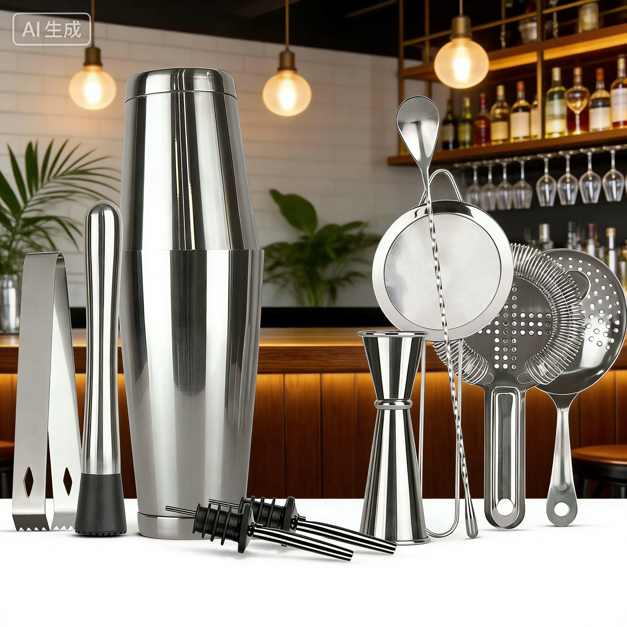 stllCAMOL FACTORY 11 Pieces Silver Weighted Boston Cocktail Shaker Bar Tools Set Stainless Steel Bartender Kit
stllCAMOL FACTORY 11 Pieces Silver Weighted Boston Cocktail Shaker Bar Tools Set Stainless Steel Bartender Kit
