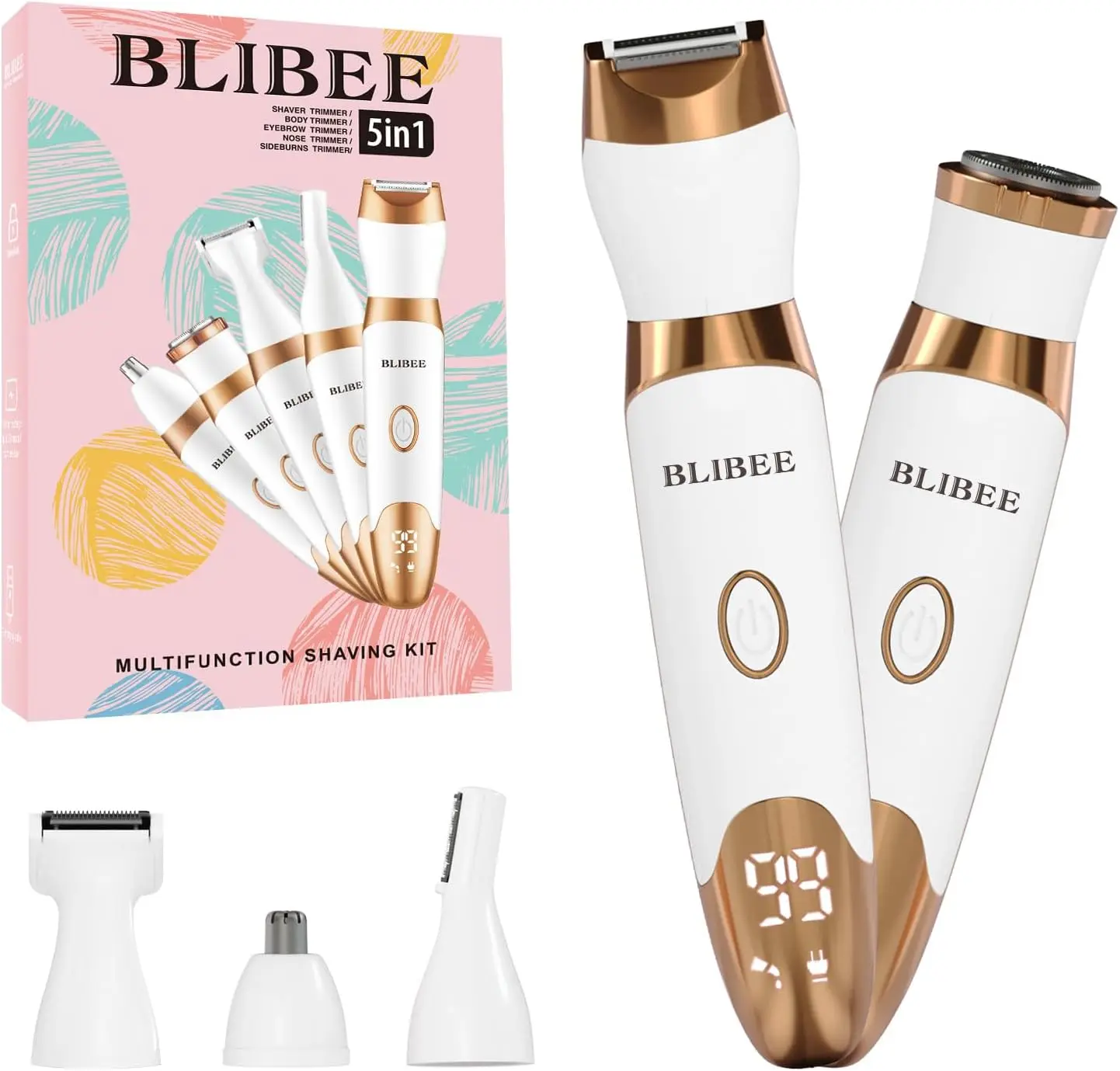 Электрический триммер для бикини для женщин, аккумуляторная бритва 5-в-1 со светодиодным дисплеем, нежный на чувствительной коже – золото
Электрический триммер для бикини для женщин, аккумуляторная бритва 5-в-1 со светодиодным дисплеем, нежный на чувствительной коже – золото