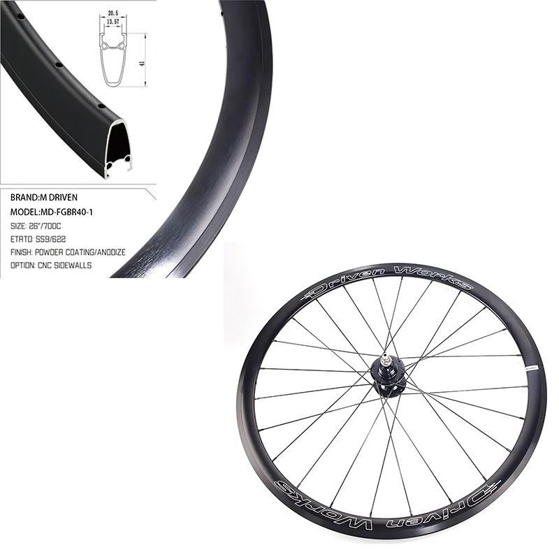 M Driven 40mm Aluminum Alloyheight Fixed Gear Bike Wheelset Front and Rear Fixie Bicycle Wheel Set
M Driven 40mm Aluminum Alloyheight Fixed Gear Bike Wheelset Front and Rear Fixie Bicycle Wheel Set