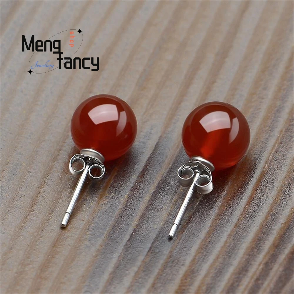 Natural Agate Chalcedony Round Earring 925 Silver Designer Fashion Elegant Sexy Young Girls Jewelry Luxury Couple Holiday Gifts
Natural Agate Chalcedony Round Earring 925 Silver Designer Fashion Elegant Sexy Young Girls Jewelry Luxury Couple Holiday Gifts