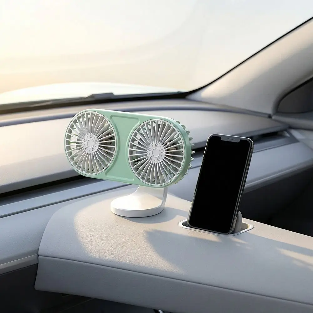 Portable 5 V Mini Fan 360° Rotating Dual-Head Auto Electric Fan Low Noise 3 Gear Car Cooler Dashboard
Portable 5 V Mini Fan 360° Rotating Dual-Head Auto Electric Fan Low Noise 3 Gear Car Cooler Dashboard