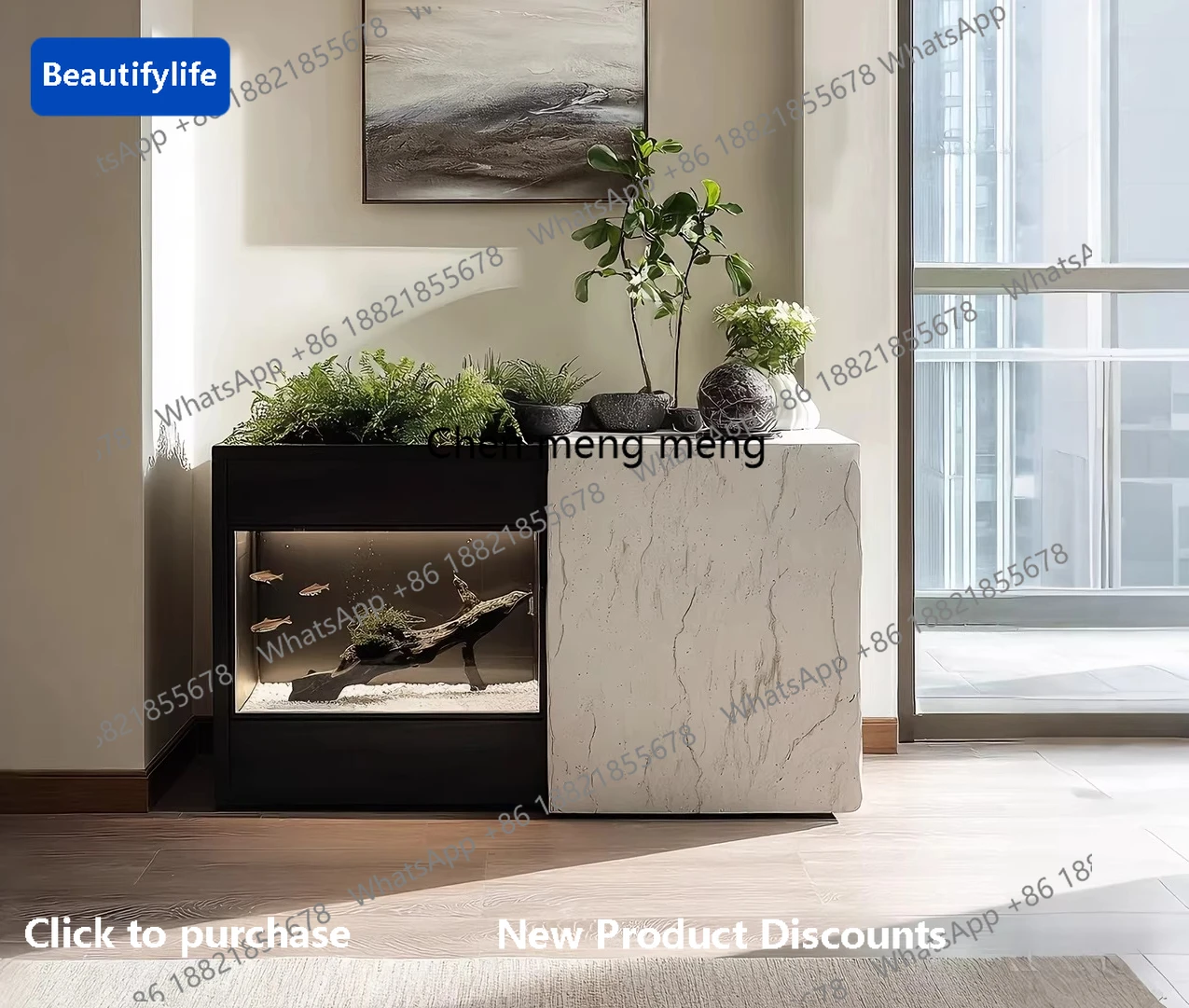 A56 high-end sense of home entrance, entrance cabinet office creative floor fish tank, flowing water landscaping ornament
A56 high-end sense of home entrance, entrance cabinet office creative floor fish tank, flowing water landscaping ornament