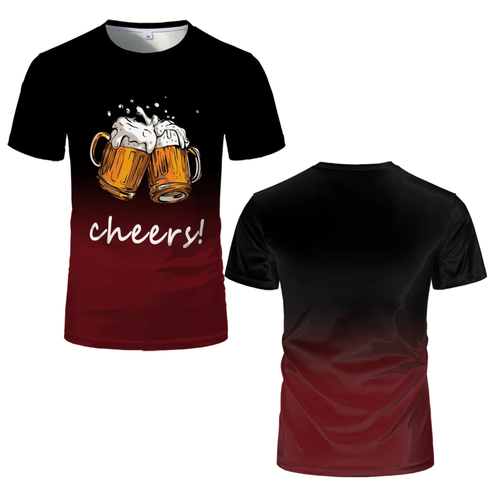 Fashionable Gradient Beer Toast Pattern 3D Printed T-shirt for Men's Loose Streetwear, Neutral Casual Cool Short Sleeved Top 3XL
Fashionable Gradient Beer Toast Pattern 3D Printed T-shirt for Men's Loose Streetwear, Neutral Casual Cool Short Sleeved Top 3XL