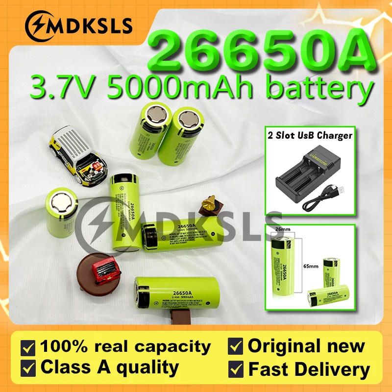 New 2025 26650A 3.7V 5000mAh Assembleable lithium battery,for flashlights, small fans,built-in battery cell, electric lights
New 2025 26650A 3.7V 5000mAh Assembleable lithium battery,for flashlights, small fans,built-in battery cell, electric lights