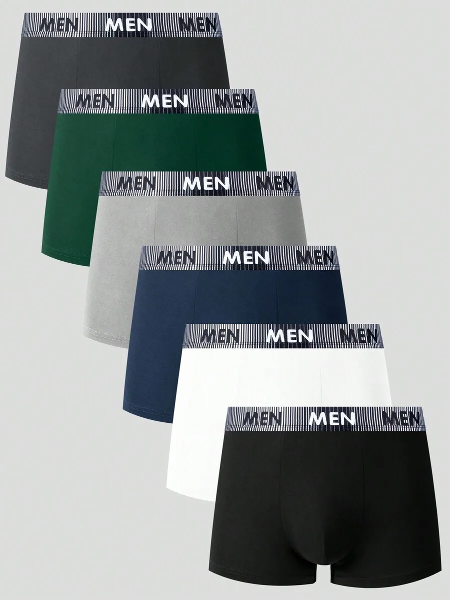 6pcs Mens Boxer Briefs With Woven Waistband Color Block Alphabet Pattern
6pcs Mens Boxer Briefs With Woven Waistband Color Block Alphabet Pattern