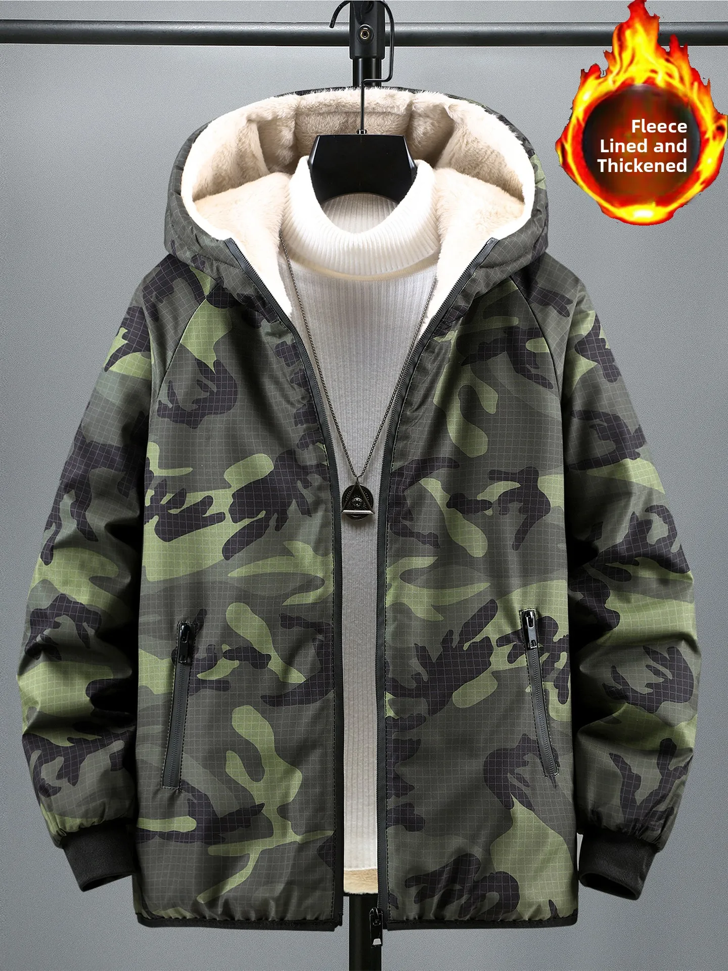 Мужская зимняя утепленная хлопковая куртка с камуфляжным принтом, на флисовой подкладке, теплая, модная, защищающая от холода, из полиэфирного волокна, с длинными рукавами, на молнии
Мужская зимняя утепленная хлопковая куртка с камуфляжным принтом, на флисовой подкладке, теплая, модная, защищающая от холода, из полиэфирного волокна, с длинными рукавами, на молнии