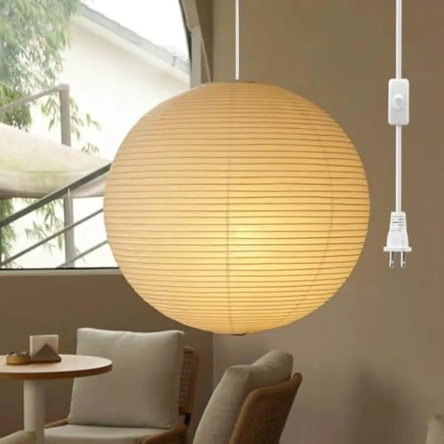 Plug Pendant Light Fixture, 15 Feet Hangg Paper Lantern 18" White Paper Lamp Hangg Pendant Light with On/Off Switch for Birthda
Plug Pendant Light Fixture, 15 Feet Hangg Paper Lantern 18" White Paper Lamp Hangg Pendant Light with On/Off Switch for Birthda