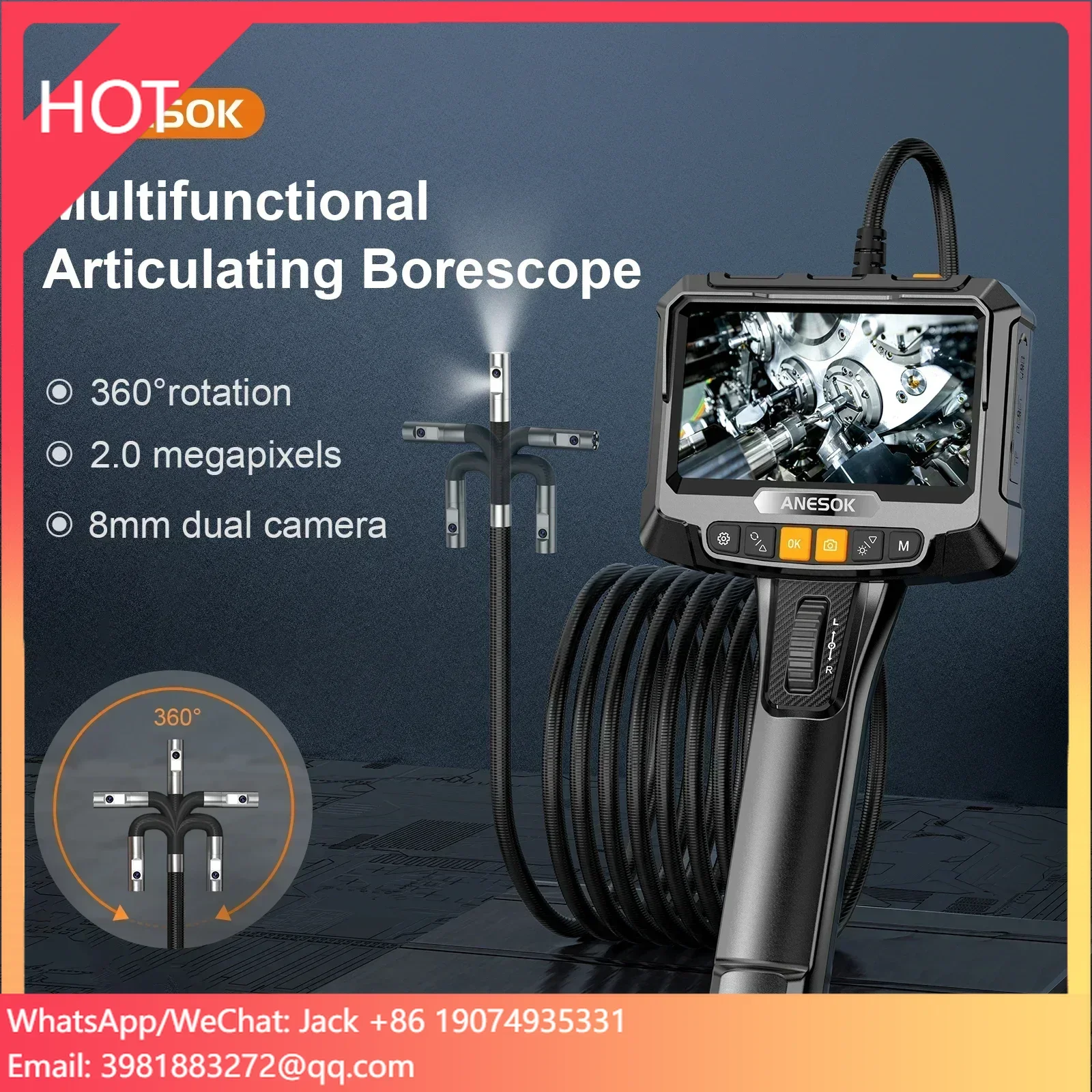 S10 8.5mm 1MP 360 Degree Rotation Industrial Inspection Pipe Sewer Camera Firefly Endoscope Camera Waterproof
S10 8.5mm 1MP 360 Degree Rotation Industrial Inspection Pipe Sewer Camera Firefly Endoscope Camera Waterproof