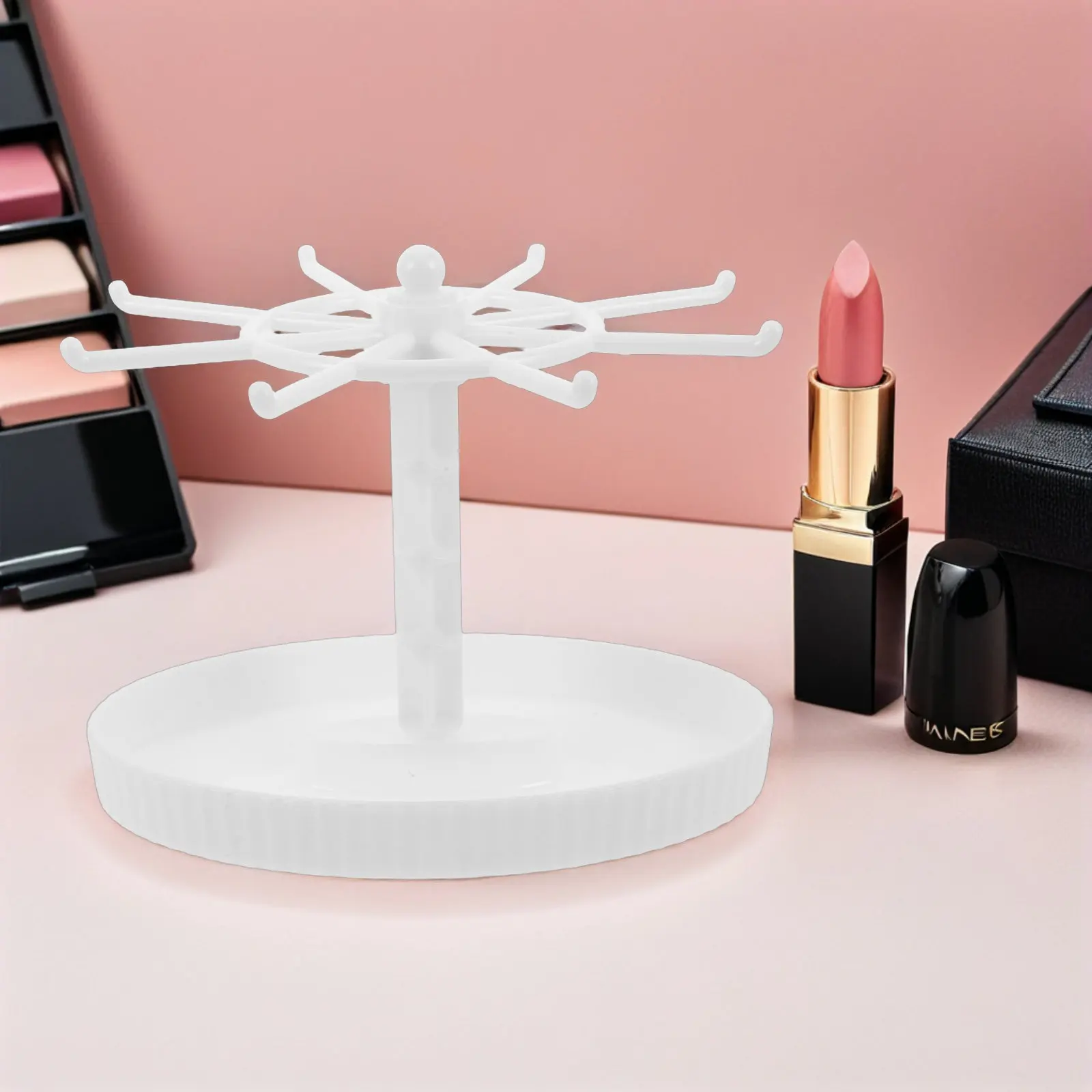 Rotating Jewelry Display Stand White Metal Holder Hooks Necklace Bracelet Earring Organizer Key Ring Display Countertop Rack
Rotating Jewelry Display Stand White Metal Holder Hooks Necklace Bracelet Earring Organizer Key Ring Display Countertop Rack