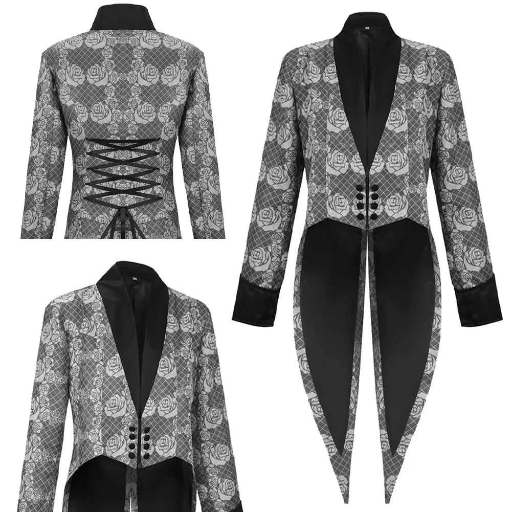 Gothic Steampunk Cosplay Fantasy Paisley Printed Tailcoat Tuxedo Medieval Victorian Stage Costume Disguise Men Party Outfits
Gothic Steampunk Cosplay Fantasy Paisley Printed Tailcoat Tuxedo Medieval Victorian Stage Costume Disguise Men Party Outfits
