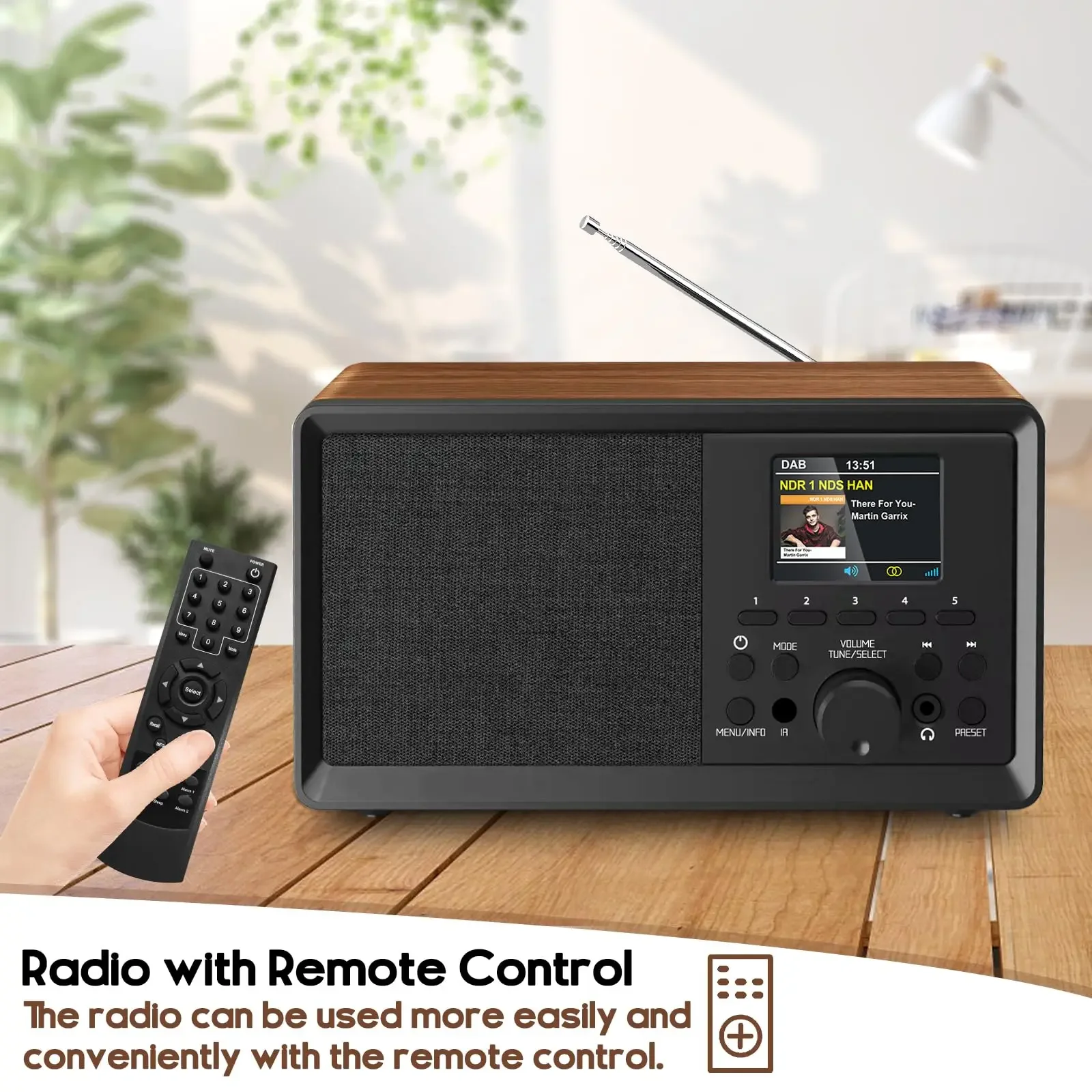 Retro Wooden DAB Digital Radio Bluetooth Speaker,FM Radio with Remote,USB/AUX Input,3.5mm Headphone Jack,Dual Alarm,Sleep Timer
Retro Wooden DAB Digital Radio Bluetooth Speaker,FM Radio with Remote,USB/AUX Input,3.5mm Headphone Jack,Dual Alarm,Sleep Timer