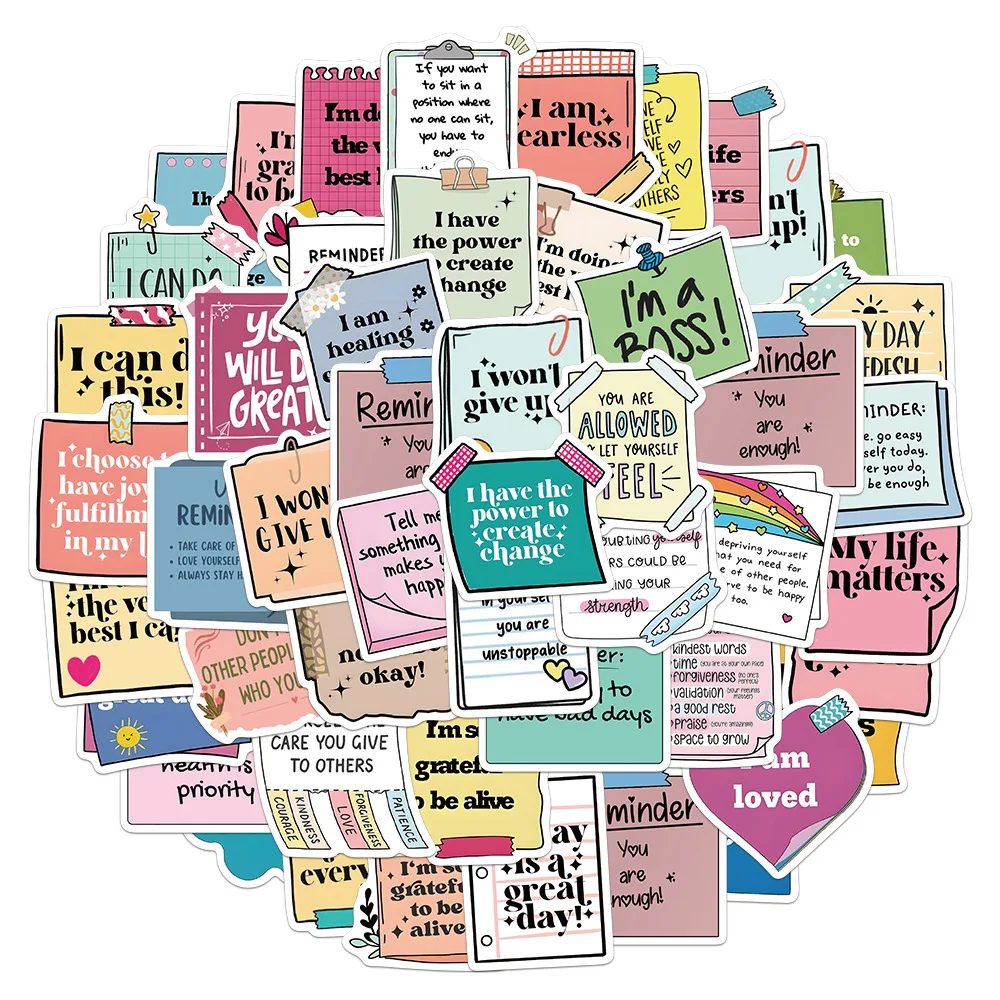 50PCS Inspirational Labels Personalized Graffiti Stickers Personalized Creative DIY Water Cups Stationery Box Scrapbook Decal
50PCS Inspirational Labels Personalized Graffiti Stickers Personalized Creative DIY Water Cups Stationery Box Scrapbook Decal