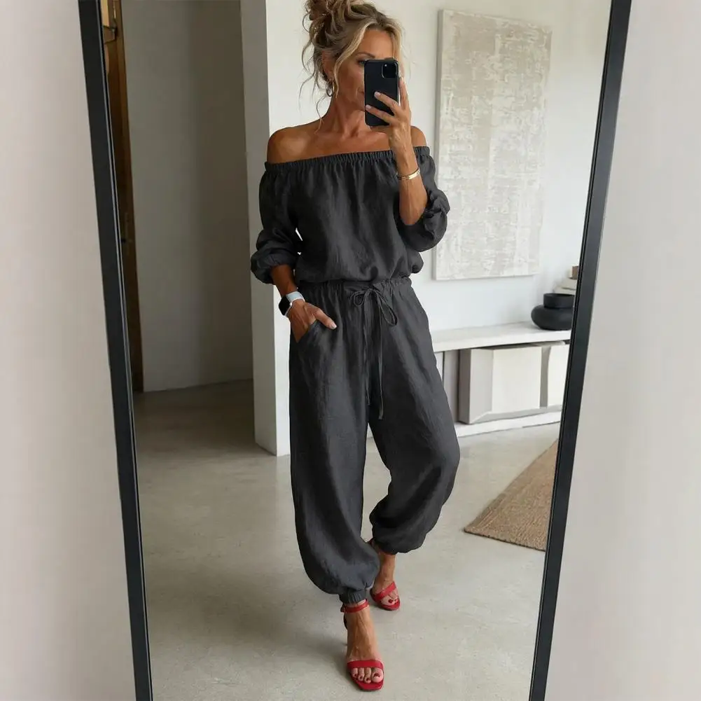 2026 Elegant One Piece Outfits Jumpsuit Women's JumpsuitEuropean And American One Shoulder Top Casual Drawstring Ankle Pants
2026 Elegant One Piece Outfits Jumpsuit Women's JumpsuitEuropean And American One Shoulder Top Casual Drawstring Ankle Pants