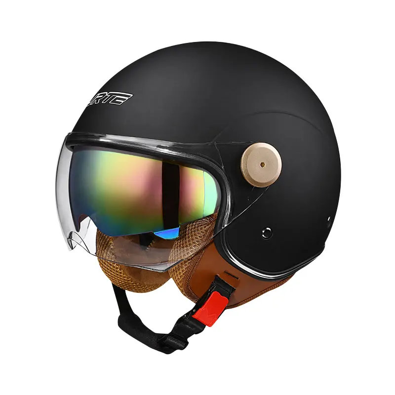 Matt Black Open Face Motorcycle Helmets Retro Motorbike Helmets Vintage 3/4 Jet Helmet Daul Lens DOT Four Seasons Open Half Helm
Matt Black Open Face Motorcycle Helmets Retro Motorbike Helmets Vintage 3/4 Jet Helmet Daul Lens DOT Four Seasons Open Half Helm