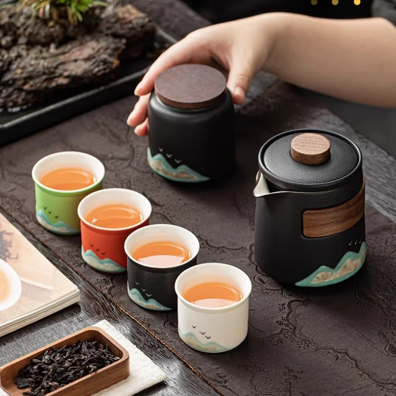 Guochao Thousand Miles Jiangshan Kuaike Cup One Pot Four Cups Outdoor Portable Travel Tea Set Teapot Storage Bag
Guochao Thousand Miles Jiangshan Kuaike Cup One Pot Four Cups Outdoor Portable Travel Tea Set Teapot Storage Bag