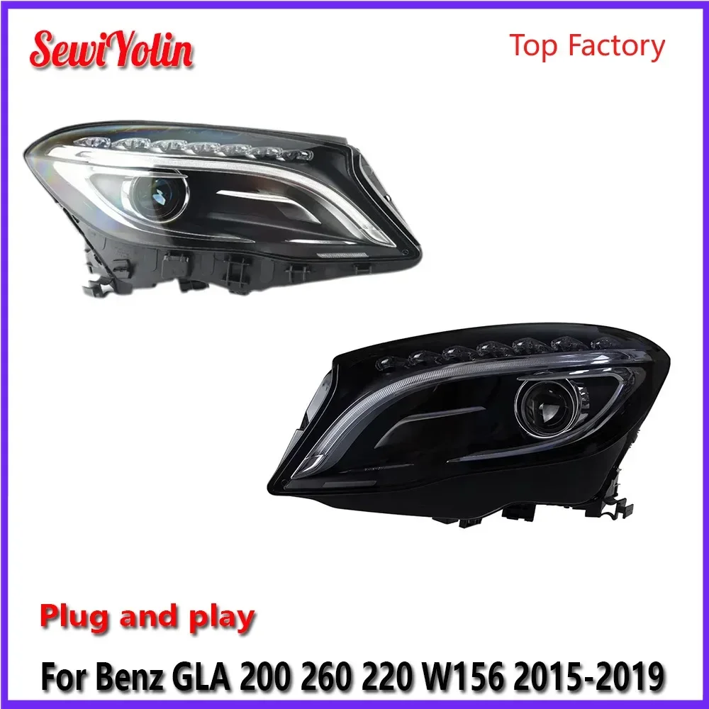 Автомобильные светодиодные фары в сборе для Benz GLA 200 260 220 W156 2015-2019, авто противотуманные фары DRL, стоп-сигнал, указатель поворота Plug and Play
Автомобильные светодиодные фары в сборе для Benz GLA 200 260 220 W156 2015-2019, авто противотуманные фары DRL, стоп-сигнал, указатель поворота Plug and Play