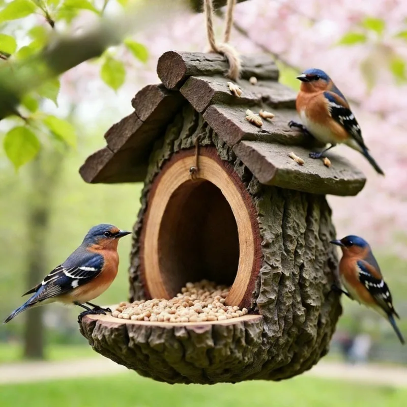 New Creative Outdoor Hanging Tree Stump Bird Feeder Garden Balcony Landscape Feeder European-Style Craft
New Creative Outdoor Hanging Tree Stump Bird Feeder Garden Balcony Landscape Feeder European-Style Craft