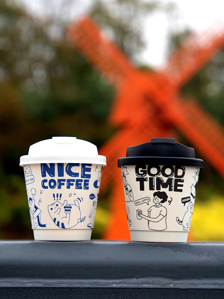 50pcs 90 Caliber Coffee Thick Cups Hand-painted Black Paper Cup with Lid Double Layered Milk Tea Hot Drink Takeaway Packag Cup
50pcs 90 Caliber Coffee Thick Cups Hand-painted Black Paper Cup with Lid Double Layered Milk Tea Hot Drink Takeaway Packag Cup