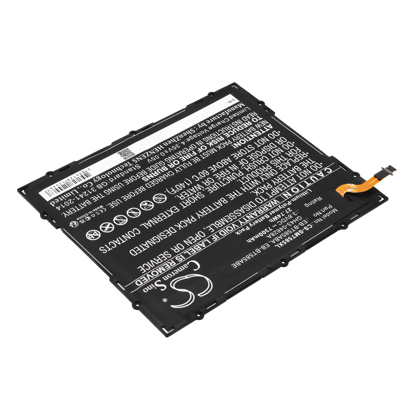 OrangeYu 7300mAh Battery EB-BT585ABA for Samsung SM-P580, SM-P585M, SM-P585N, SM-P585Y,T580, T585, T585C, T585M, T587, T587P
OrangeYu 7300mAh Battery EB-BT585ABA for Samsung SM-P580, SM-P585M, SM-P585N, SM-P585Y,T580, T585, T585C, T585M, T587, T587P