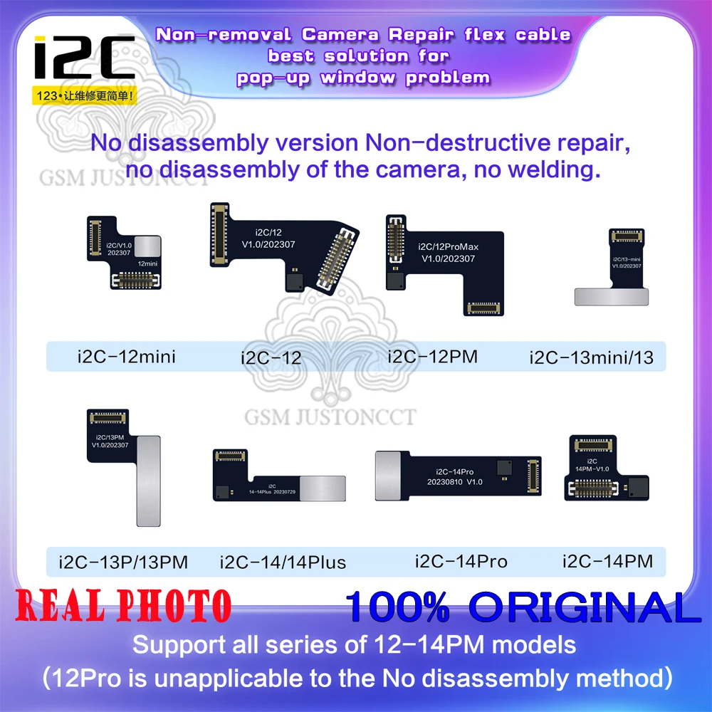 I2C Rear Camera POP-up Window Problem Repair Flex Cable, Disassemble-free Tag-on FPC for 12-14PM, Work with A8S Smart Programmer
I2C Rear Camera POP-up Window Problem Repair Flex Cable, Disassemble-free Tag-on FPC for 12-14PM, Work with A8S Smart Programmer