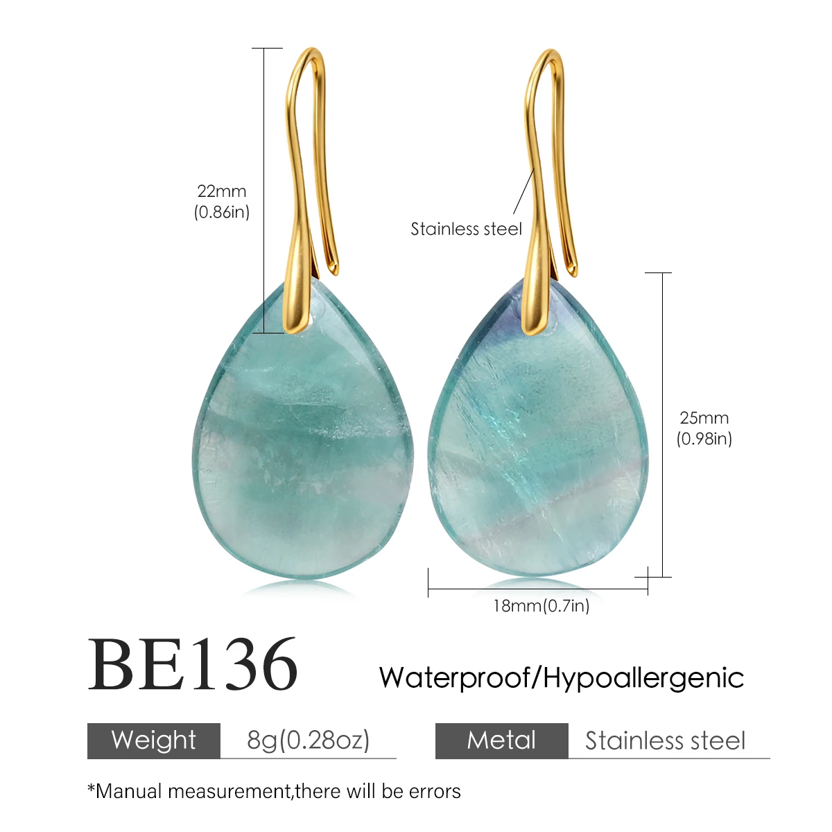 Natural Stone Pendant Women's Teardrop Earrings Elegant Gem Jewelry Creative Gift Black Obsidian Amethyst Rose Quartz Earrings
Natural Stone Pendant Women's Teardrop Earrings Elegant Gem Jewelry Creative Gift Black Obsidian Amethyst Rose Quartz Earrings