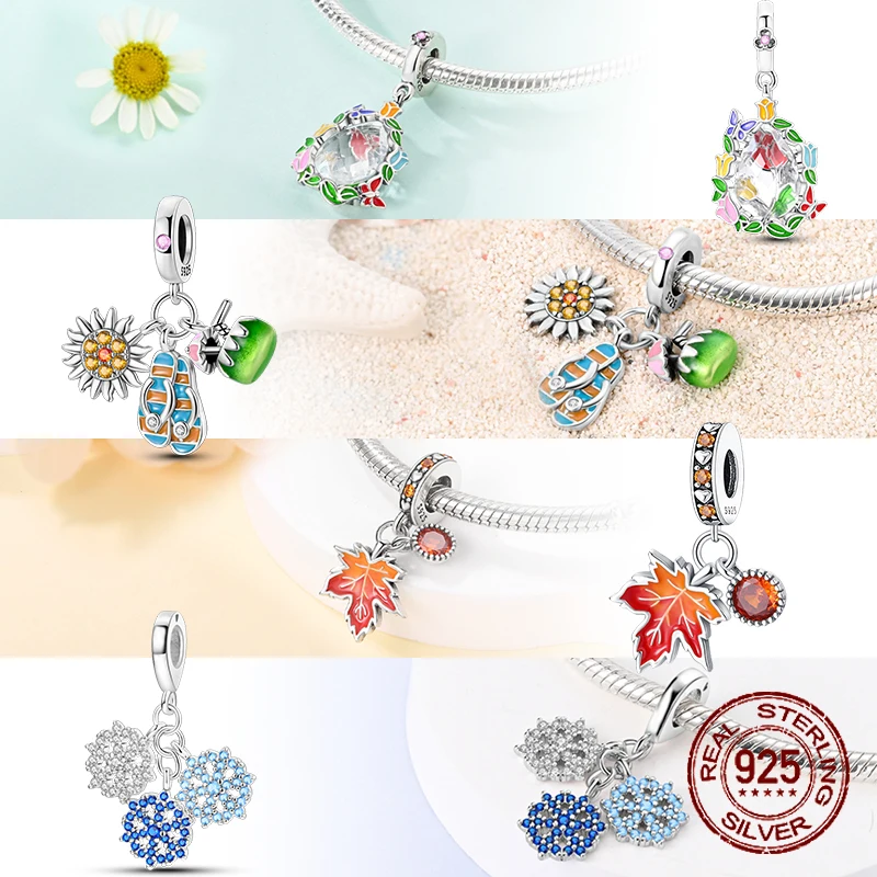 S925 Sterling Silver Spring Summer Autumn and Winter Four Seasons Series Charms Beads 3mm DIY Fine Jewelry Making Gift
S925 Sterling Silver Spring Summer Autumn and Winter Four Seasons Series Charms Beads 3mm DIY Fine Jewelry Making Gift