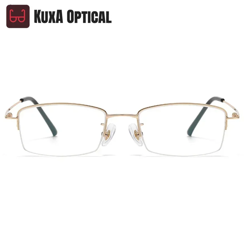Pure Titanium Men's Half Frame Slim Eyeglass Business Square Eyeglasses Prescription Frames Myopia Hyperopia Prescription Ready
Pure Titanium Men's Half Frame Slim Eyeglass Business Square Eyeglasses Prescription Frames Myopia Hyperopia Prescription Ready