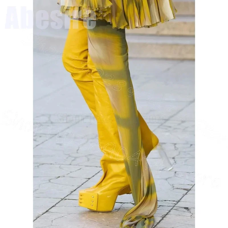 Yellow Strange Style Toe Clear Heel Runway Boots Slip On Women Shoes Chunky High Heels Party Banquet 2025 Zapatos Para Mujere
Yellow Strange Style Toe Clear Heel Runway Boots Slip On Women Shoes Chunky High Heels Party Banquet 2025 Zapatos Para Mujere