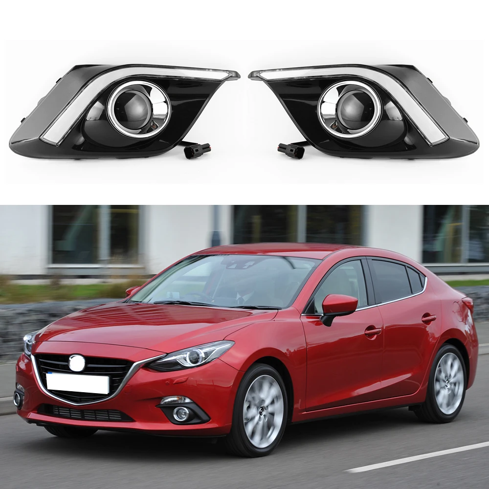 LED DRL Car Daytime Running Light Front Fog Lamps with Turn Signal Assembly Accessories For Mazda 3 Axela 2014 2015 2016
LED DRL Car Daytime Running Light Front Fog Lamps with Turn Signal Assembly Accessories For Mazda 3 Axela 2014 2015 2016