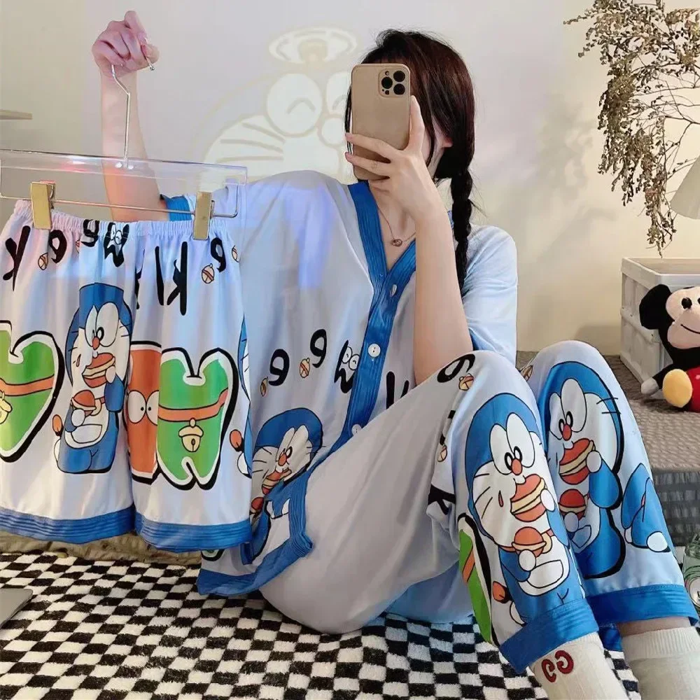 Doraemon sleepwear Women's Summer Short Sleeve Pants Pajamas Jingle Cat Fashion Cartoon Home Clothes T-shirt Shorts
Doraemon sleepwear Women's Summer Short Sleeve Pants Pajamas Jingle Cat Fashion Cartoon Home Clothes T-shirt Shorts