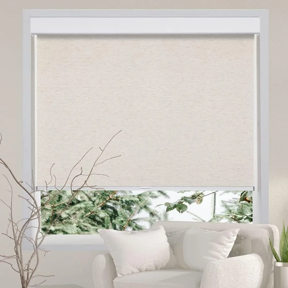 Free-Stop Cordless Blinds for Windows, Natural Woven Fabric Light Filtering Roller Shades for Windows (Cream 58" W x 72" H)
Free-Stop Cordless Blinds for Windows, Natural Woven Fabric Light Filtering Roller Shades for Windows (Cream 58" W x 72" H)