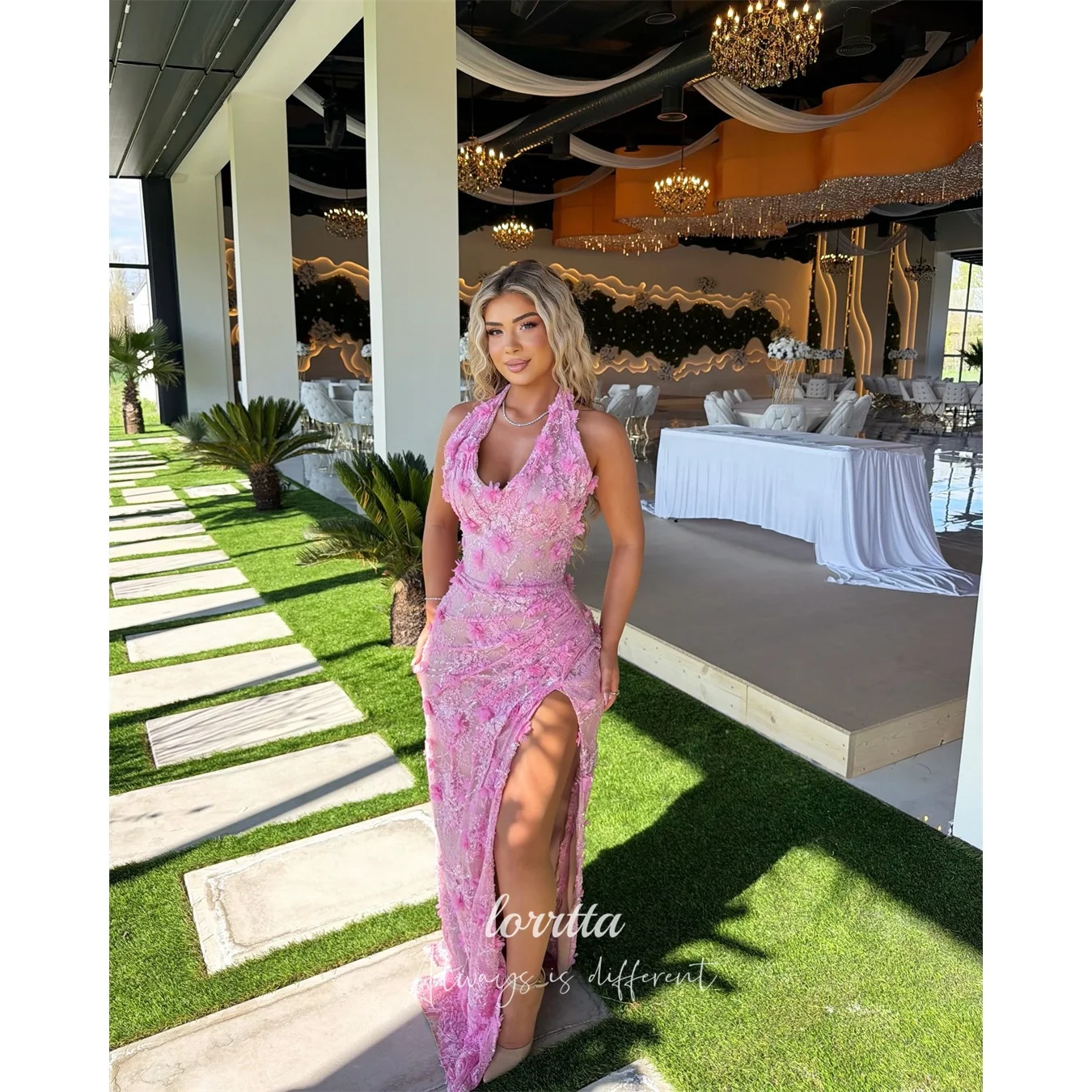 Lorrtta Lace Halter Pink Mermaid Evening Dress 2026 Prom Dress Prom Robes de Soirée Women Elegant Floral Banquet Party 2026
Lorrtta Lace Halter Pink Mermaid Evening Dress 2026 Prom Dress Prom Robes de Soirée Women Elegant Floral Banquet Party 2026