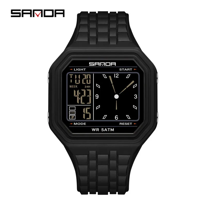 SANDA 6367 Men's Sports Digital Watch Alarm Clock Luminous Wristwatch 50M Waterproof Shockproof Fashion Digital Watches for Man
SANDA 6367 Men's Sports Digital Watch Alarm Clock Luminous Wristwatch 50M Waterproof Shockproof Fashion Digital Watches for Man