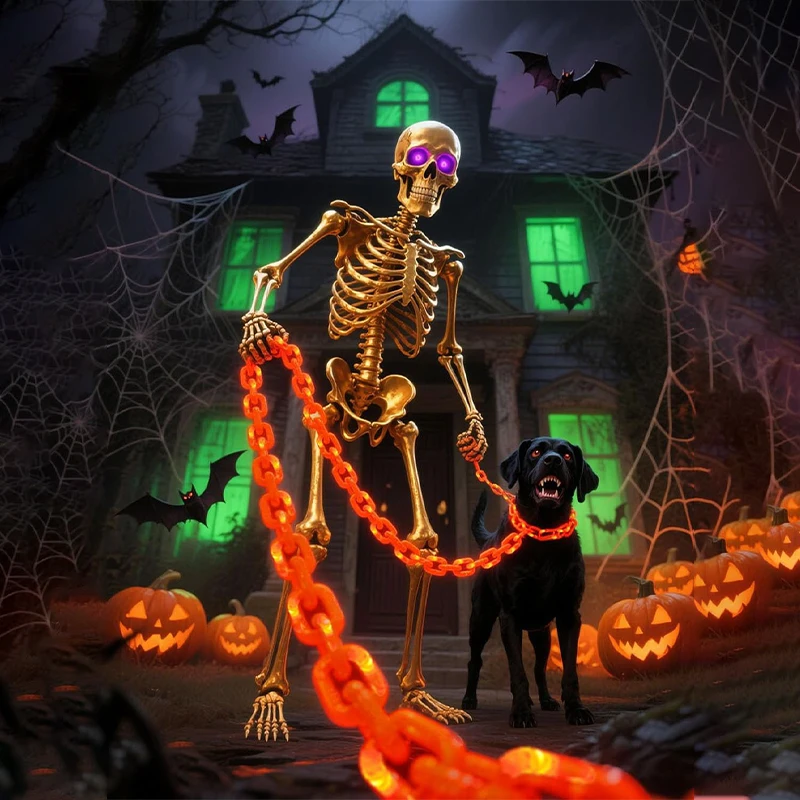 2/4M Halloween Plastic Chain Lights Props Chains with 8 Lighting Modes String Lights for Skeleton Dog Spooky Outdoor Decorations
2/4M Halloween Plastic Chain Lights Props Chains with 8 Lighting Modes String Lights for Skeleton Dog Spooky Outdoor Decorations