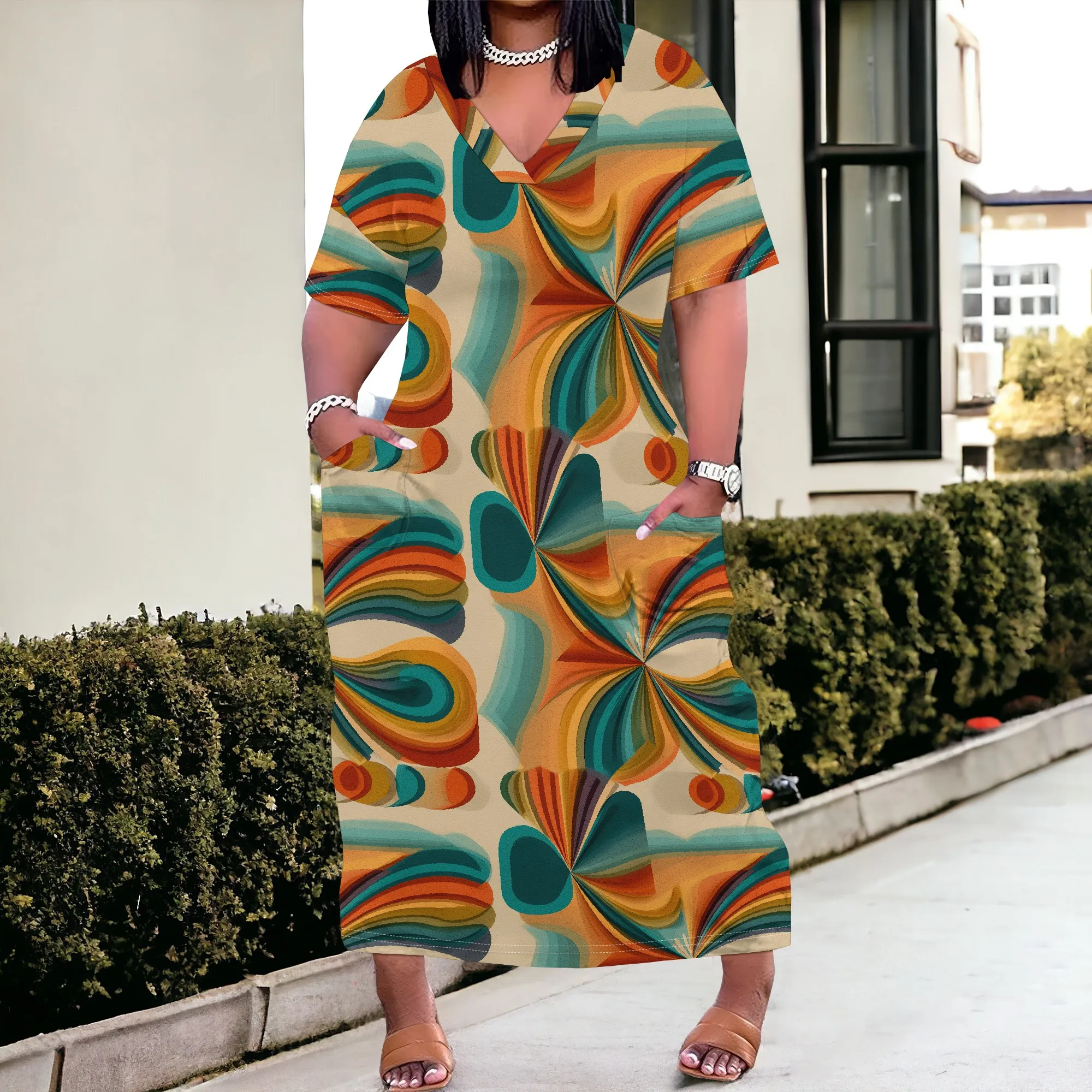 Retro Psychedelic Print Maxi Dress XL-6XL – Colorful 70s Style Plus Size Summer Boho Dress
Retro Psychedelic Print Maxi Dress XL-6XL – Colorful 70s Style Plus Size Summer Boho Dress