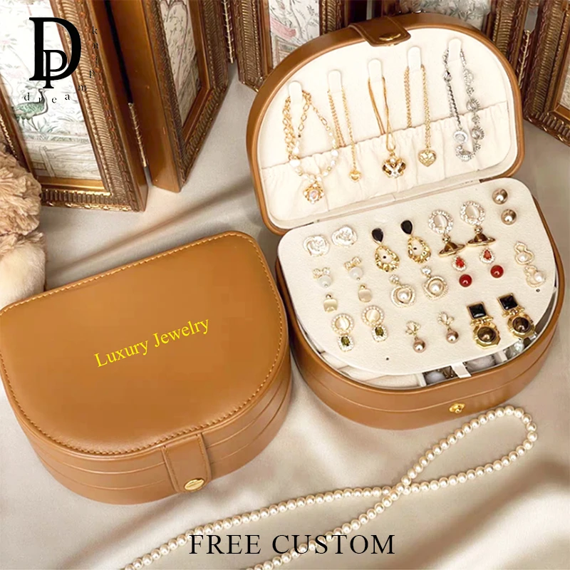 Luxury PU Leather Jewelry Box Printing Name Custom Logo Woman Necklace Earrings Ring Storage Organizer Lady Travel Jewelry Case
Luxury PU Leather Jewelry Box Printing Name Custom Logo Woman Necklace Earrings Ring Storage Organizer Lady Travel Jewelry Case